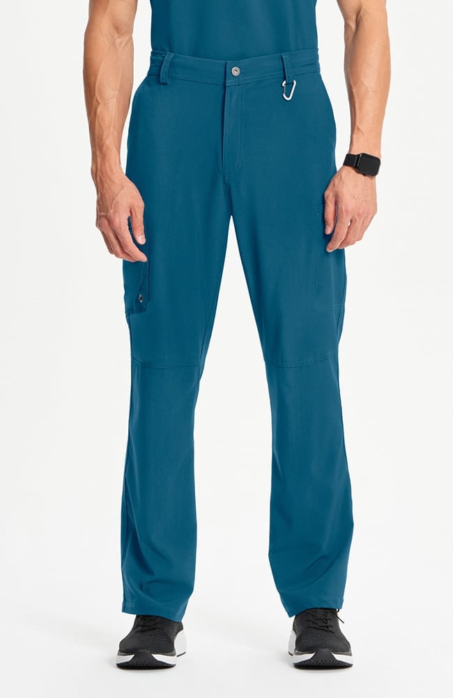 Cherokee Infinity Men's Zip Fly 6-Pocket Cargo Scrub Pant