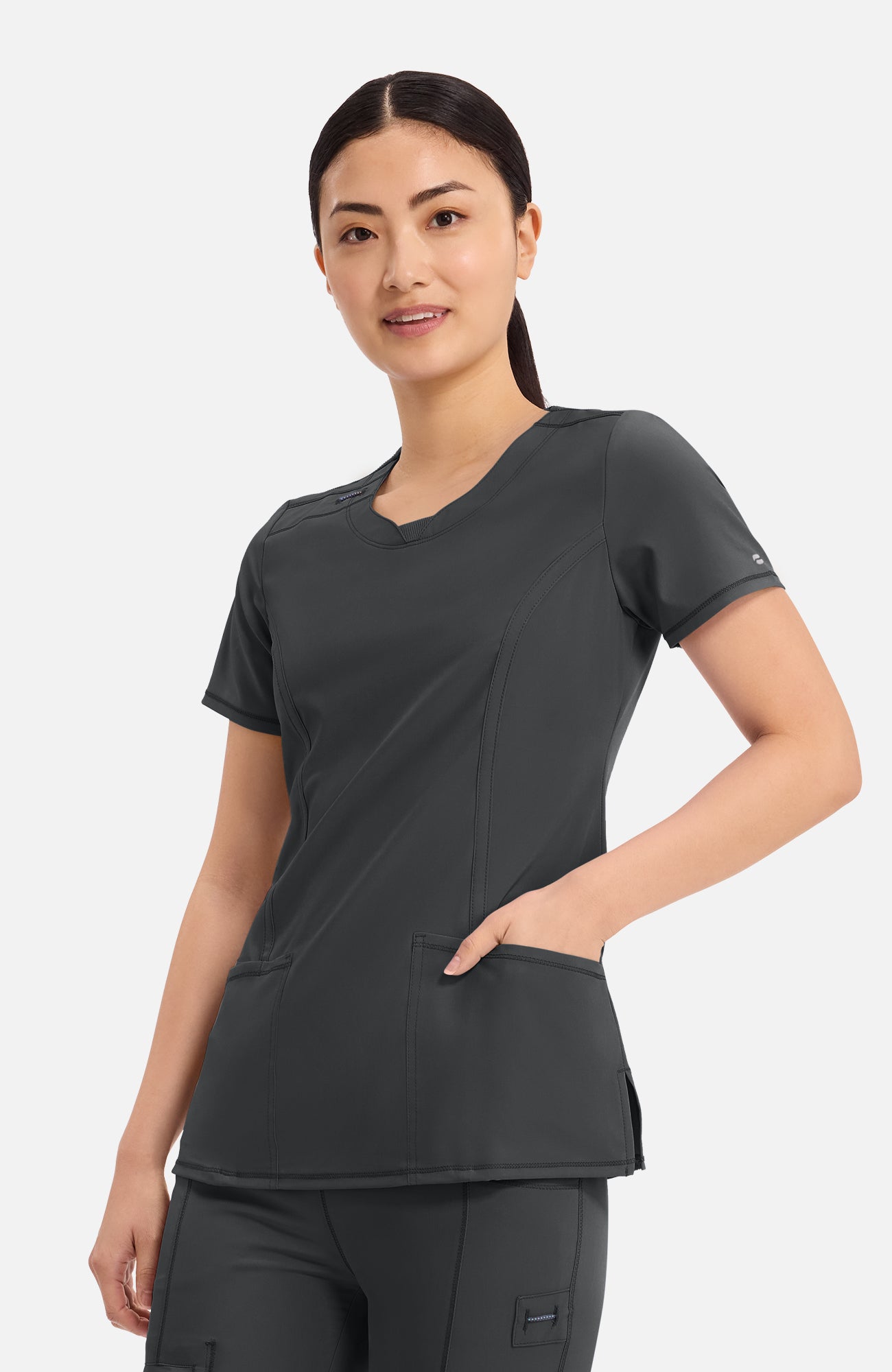 Cherokee Infinity - Women's Split Round Neck Solid Scrub Top