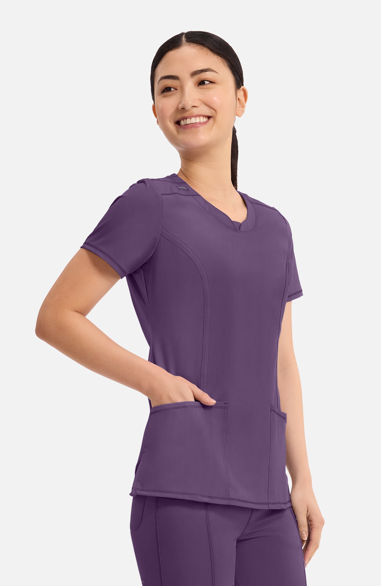 Cherokee Infinity - Women's Split Round Neck Solid Scrub Top