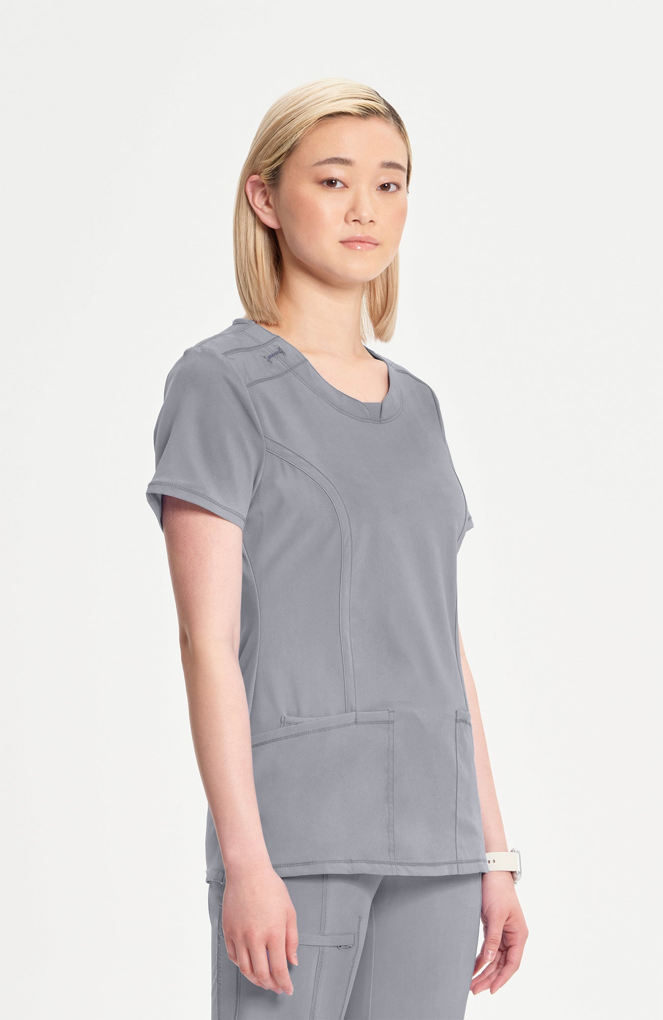 Cherokee Infinity - Women's Split Round Neck Solid Scrub Top