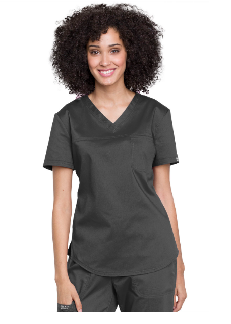 Cherokee WW Revolution Women's V-Neck Tuck-In Solid Scrub Top