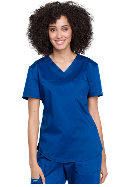 Cherokee WW Revolution Women's V-Neck Tuck-In Solid Scrub Top