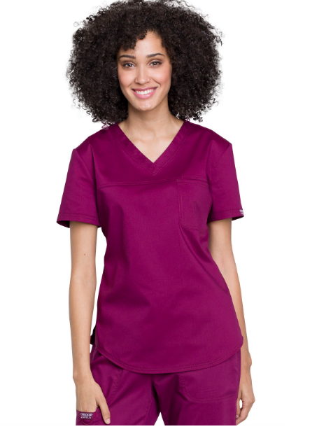 Cherokee WW Revolution Women's V-Neck Tuck-In Solid Scrub Top