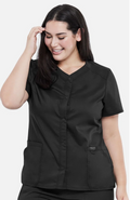 Cherokee WW Revolution Women's Snap Front Solid Scrub Top