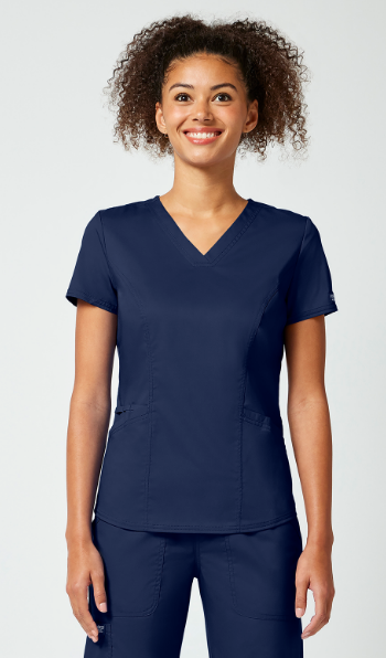 Cherokee WW Revolution Women's Petite Contoured Solid Scrub Top