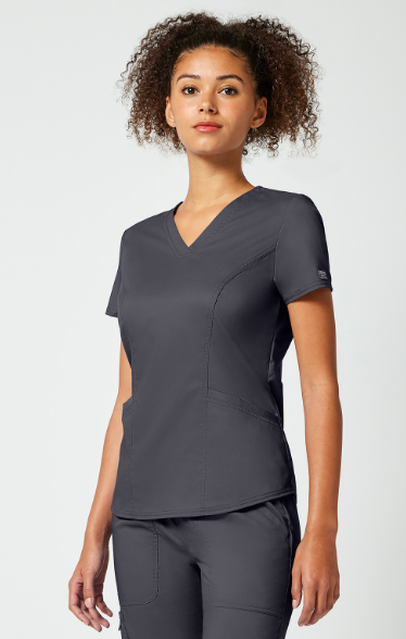 Cherokee WW Revolution Women's Petite Contoured Solid Scrub Top