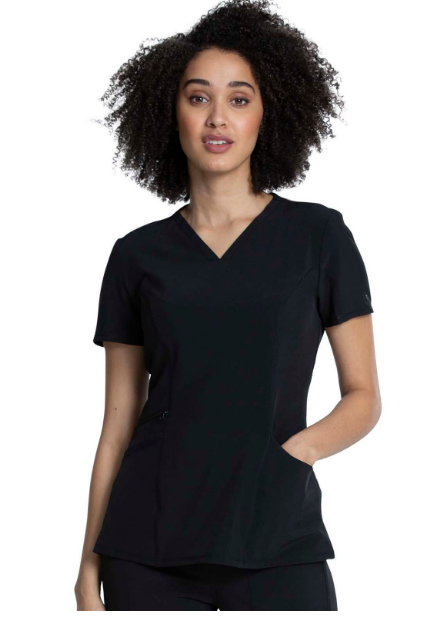 Allura - V-Neck Top W/ Zip Pocket