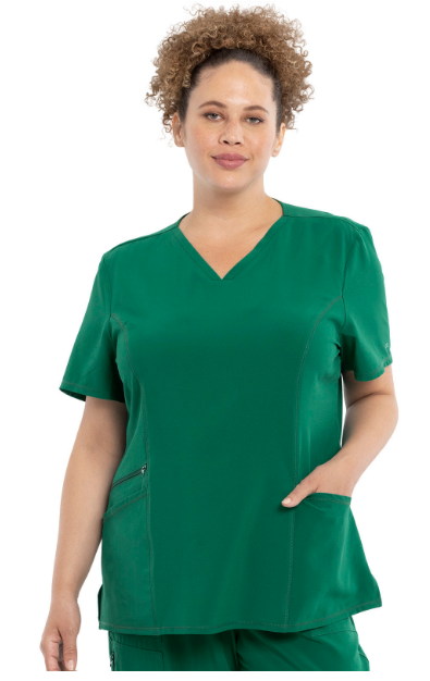 Allura - V-Neck Top W/ Zip Pocket