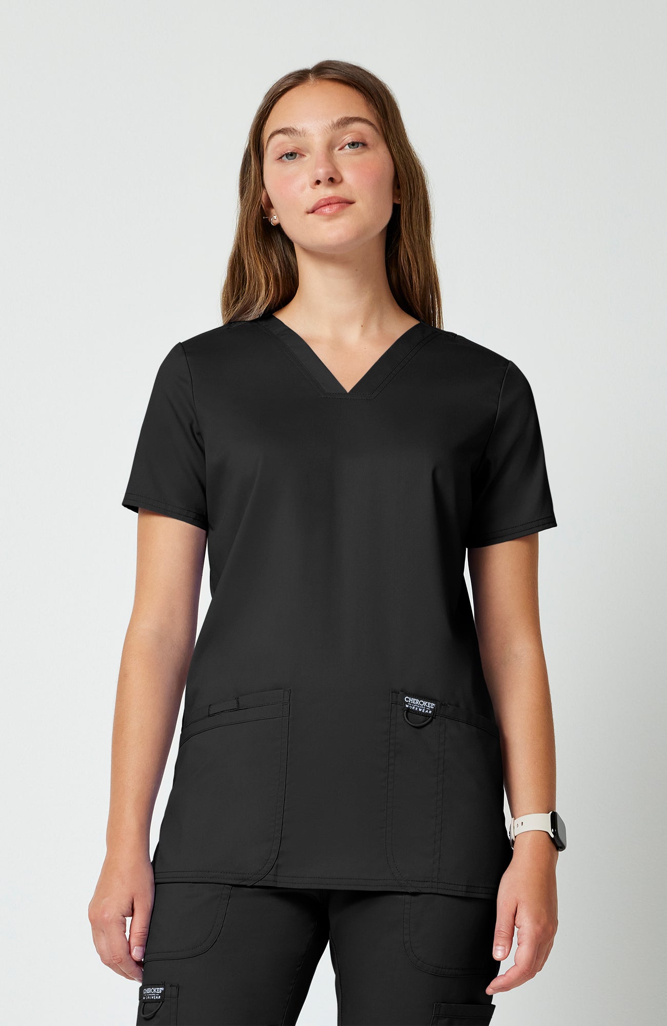 Cherokee WW Revolution Women's 3-Pocket V-Neck Stretch Scrub Top