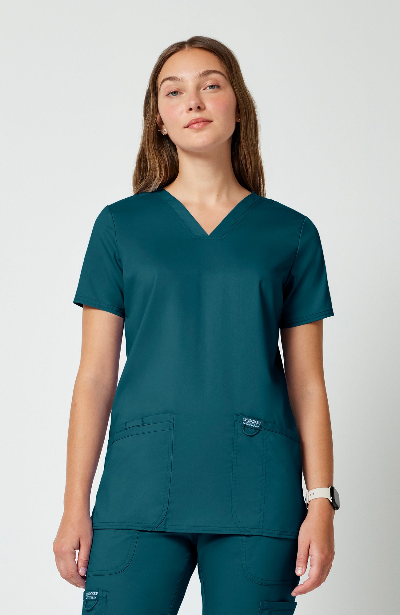 Cherokee WW Revolution Women's 3-Pocket V-Neck Stretch Scrub Top