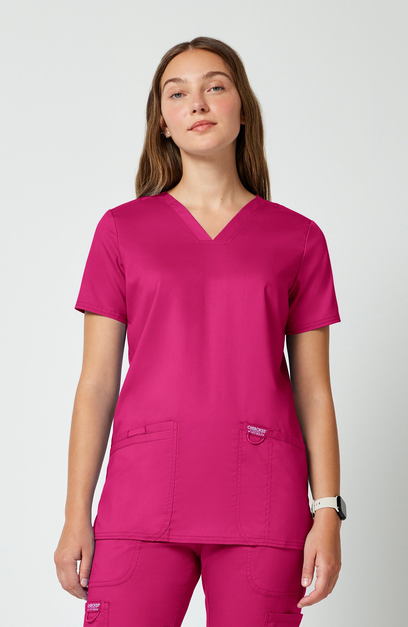 Cherokee WW Revolution Women's 3-Pocket V-Neck Stretch Scrub Top