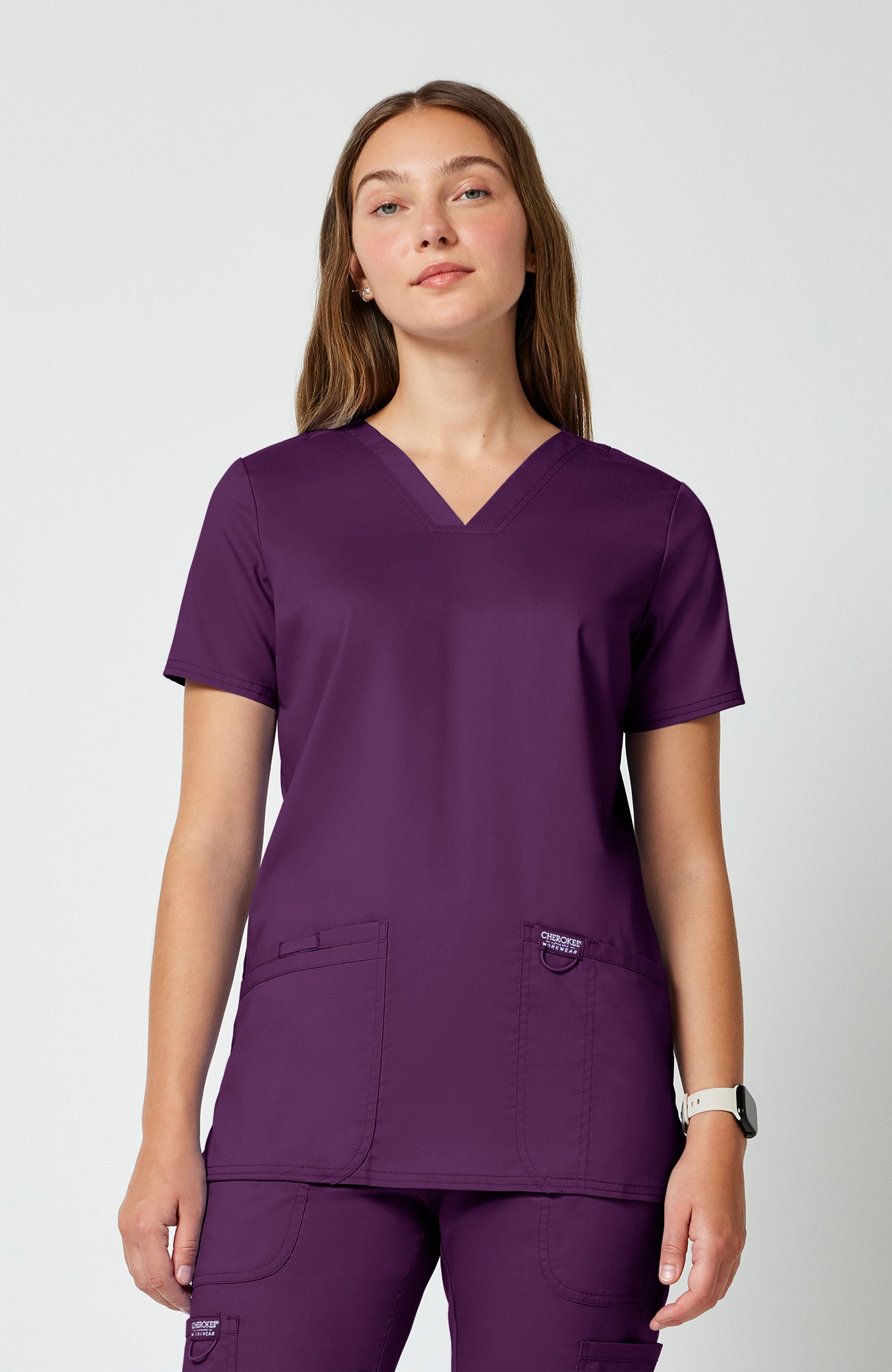 Cherokee WW Revolution Women's 3-Pocket V-Neck Stretch Scrub Top