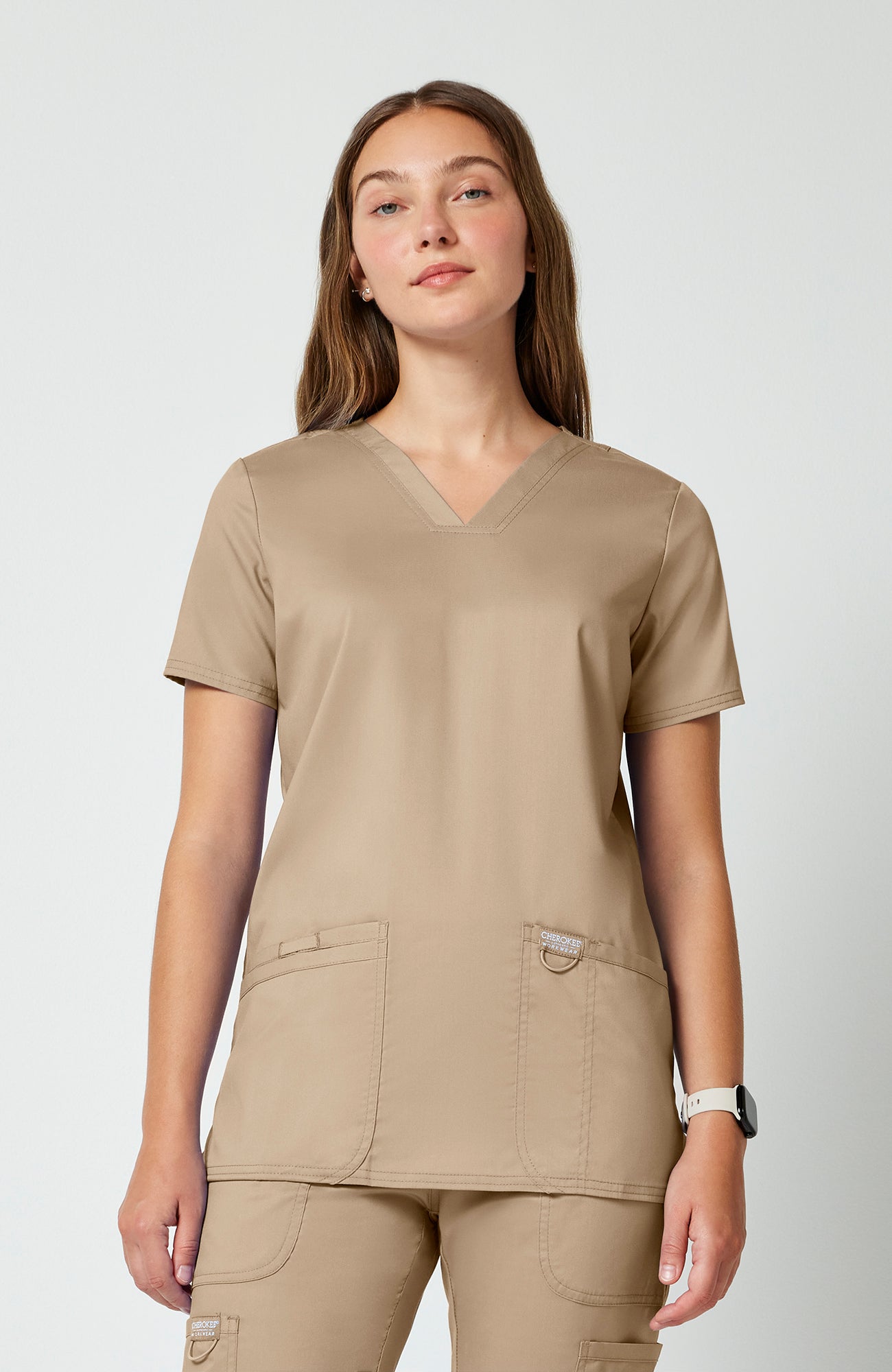 Cherokee WW Revolution Women's 3-Pocket V-Neck Stretch Scrub Top