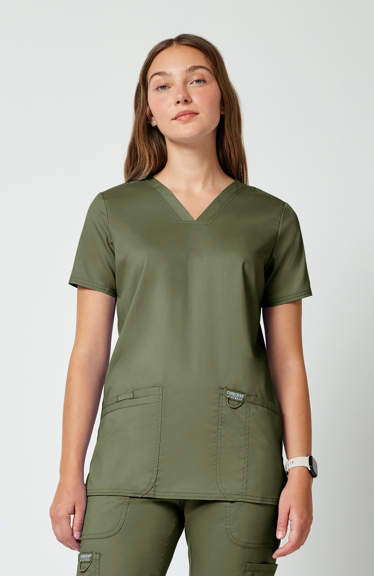 Cherokee WW Revolution Women's 3-Pocket V-Neck Stretch Scrub Top