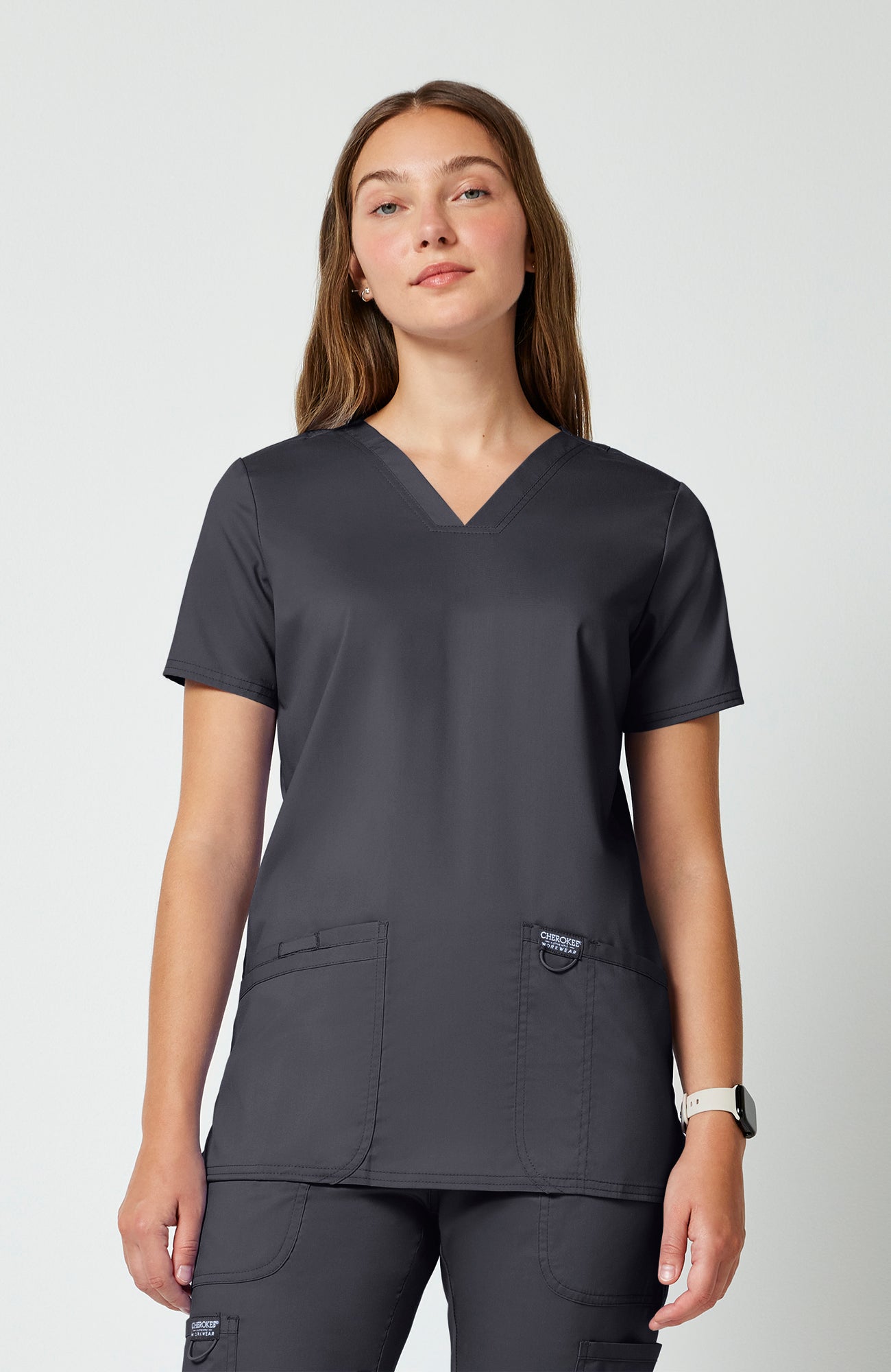 Cherokee WW Revolution Women's 3-Pocket V-Neck Stretch Scrub Top