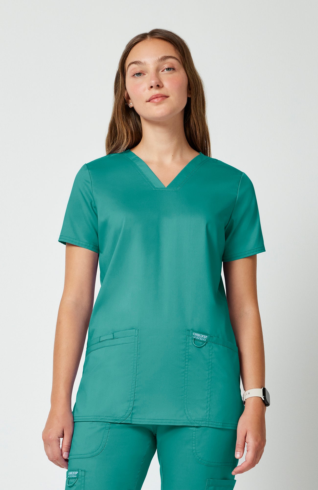 Cherokee WW Revolution Women's 3-Pocket V-Neck Stretch Scrub Top