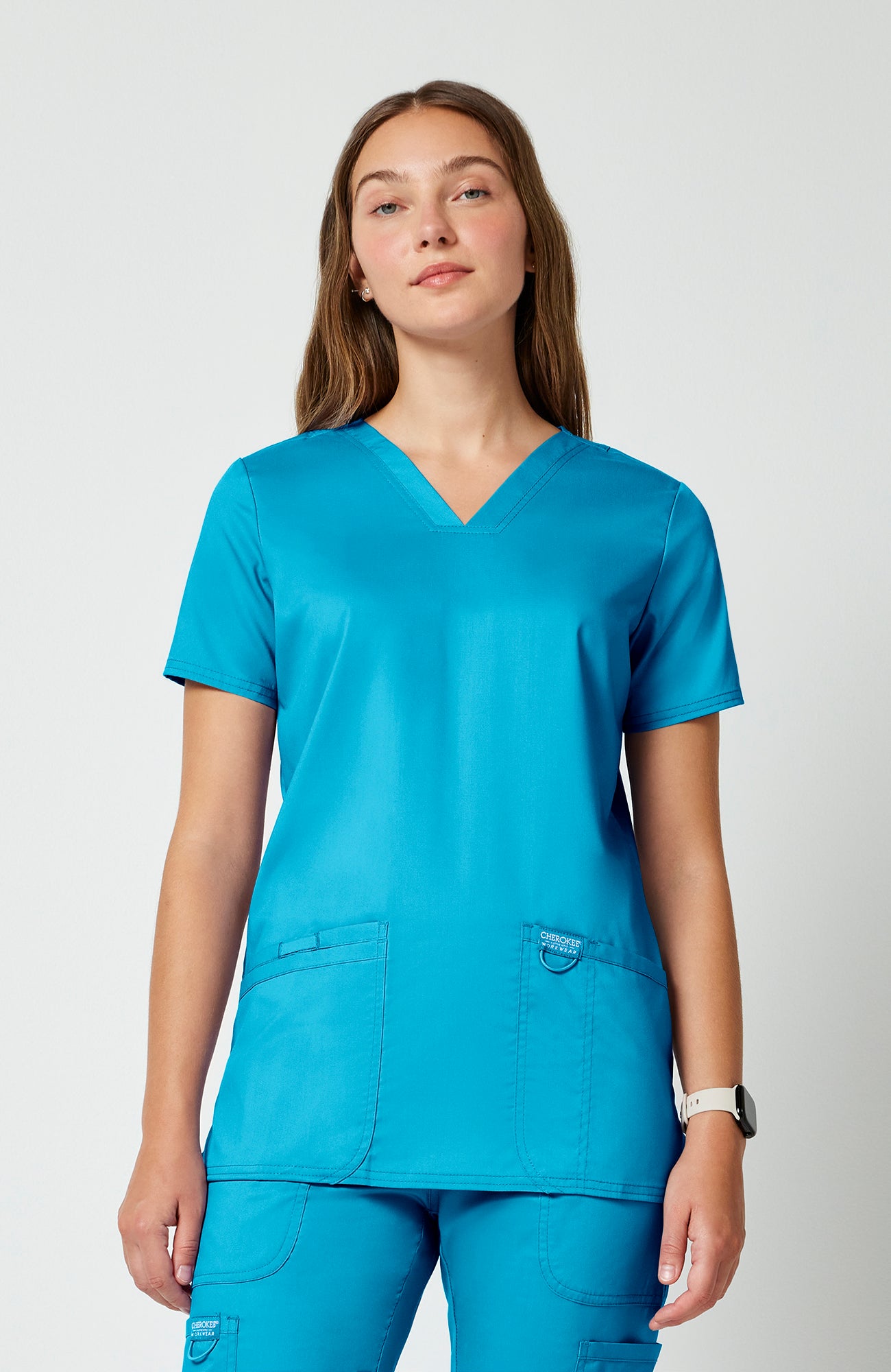 Cherokee WW Revolution Women's 3-Pocket V-Neck Stretch Scrub Top