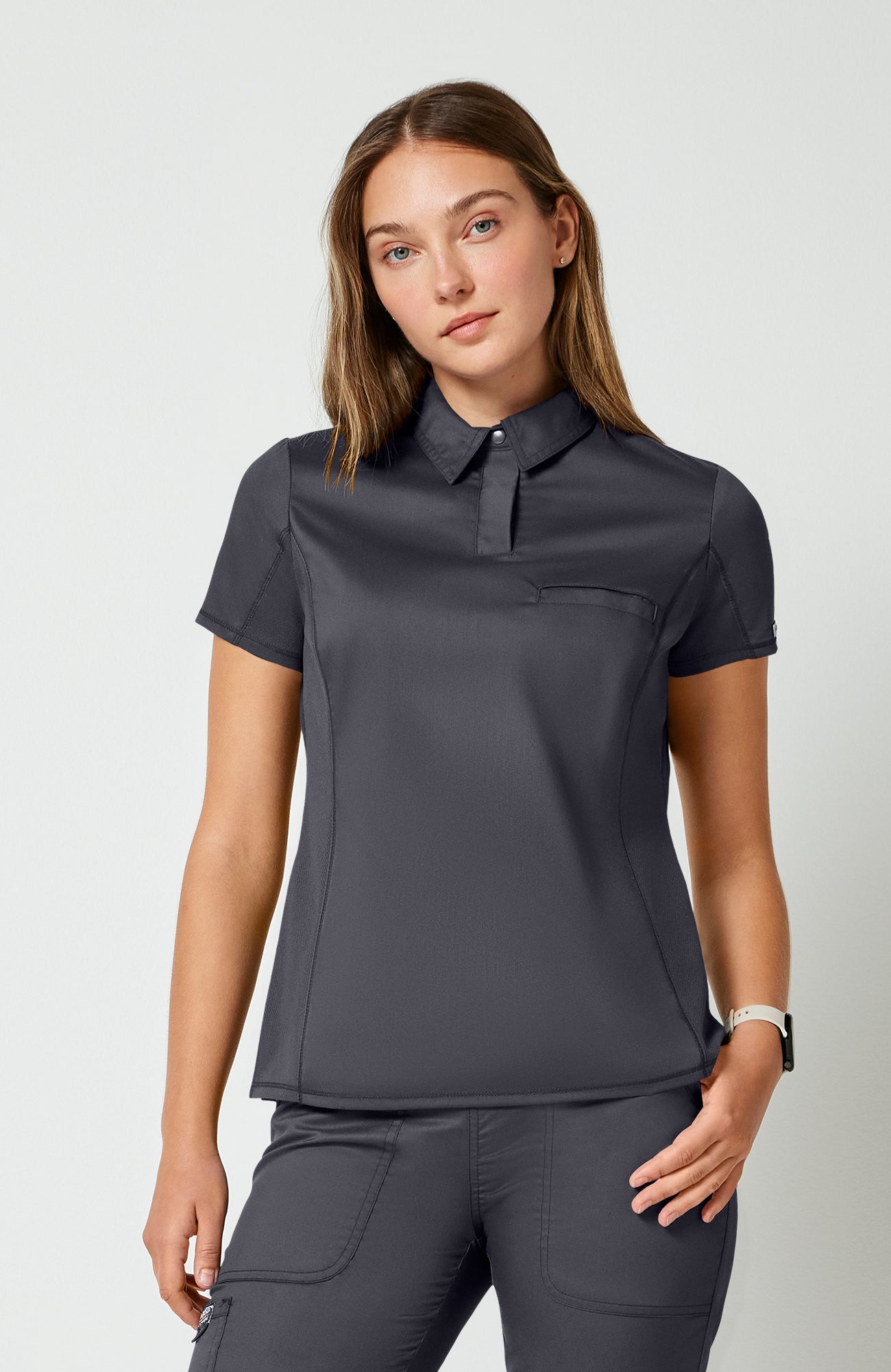Cherokee WW Revolution Women's Snap Front Polo Scrub Top